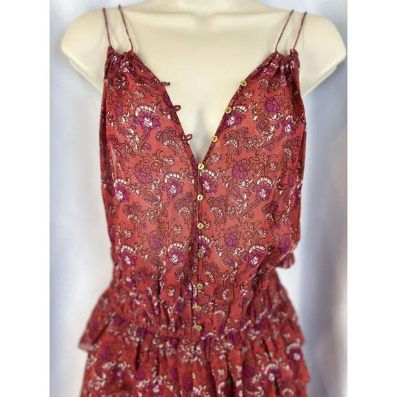 NWT Ulla Johnson Ruby Red Noelle Silk-georgette Dress $495 - Picture 4 of 14